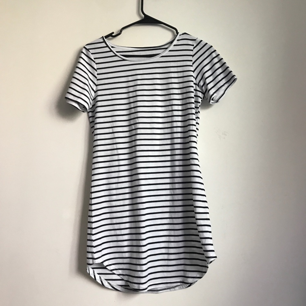 striped t-shirt dress